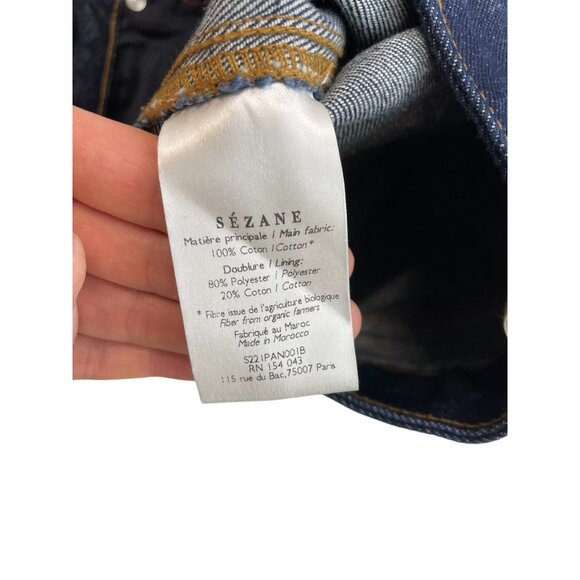 Sézane Womens Brut Sexy Slim-Fit Denim Jeans High-Waisted Size 30 Blue - Picture 12 of 16